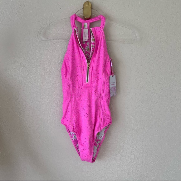 NEW LOVESHACKFANCY X HURLEY - EYELET PAISLEY MODERATE ONE PIECE - Picture 3 of 10